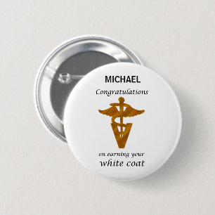School Veterinary White Coat Ceremony Ronde Button 5,7 Cm