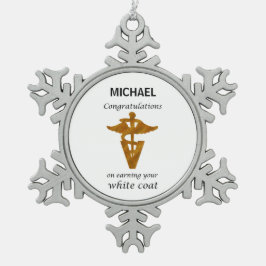 School Veterinary White Coat Ceremony Tin Sneeuwvlok Ornament