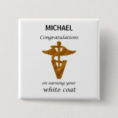School Veterinary White Coat Ceremony Vierkante Button 5,1 Cm (Voorkant)