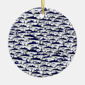 School voor blauwvintonijn keramisch ornament (Voorkant)