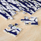 School voor blauwvintonijn legpuzzel (Zijkant)