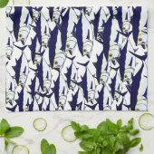 School voor blauwvintonijn theedoek (Gevouwen)