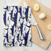 School voor blauwvintonijn theedoek (Quarter Fold)