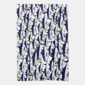 School voor blauwvintonijn theedoek (Verticaal)