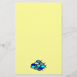 School voor Christelijke vissymbolen - Blauw - Briefpapier