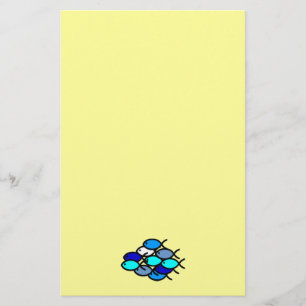 School voor Christelijke vissymbolen - Blauw - Briefpapier