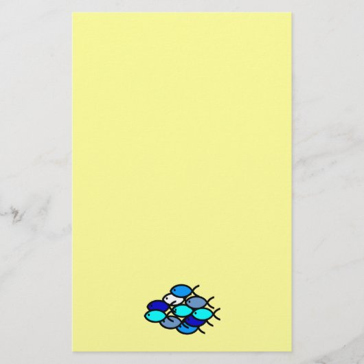 School voor Christelijke vissymbolen - Blauw - Briefpapier (Voorkant)