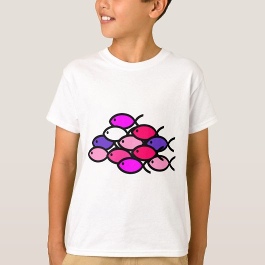 School voor Christelijke vissymbolen - Roze T-shirt (Voorkant)