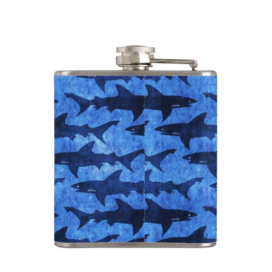 School voor grote witte haaien heupfles (Achterkant)