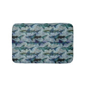School voor haaien in Watery Blue Badmat (Voorkant)