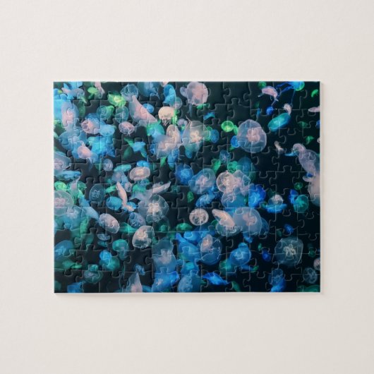 School voor kwallen, gloed in de donker legpuzzel (Horizontaal)