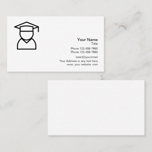 School voor onderwijs Logo Visitekaartje (Voorkant / Achterkant)