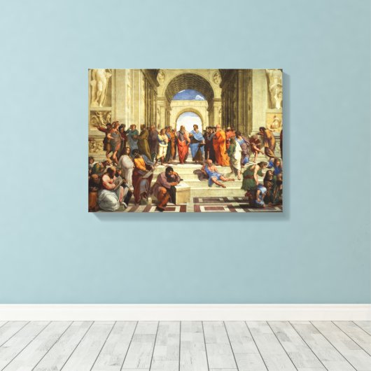 School voor schilderen in Athene Canvas Afdruk (Insitu (Houten vloer))