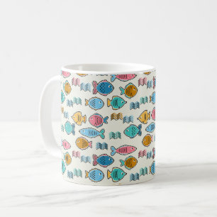 School voor visblokprints koffiemok