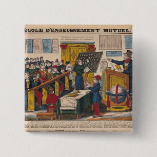 School voor wederzijds onderwijs vierkante button 5,1 cm