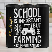 School vs Farming Grappig Quote Thermosbeker