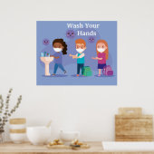 School was je handen poster (Keuken)