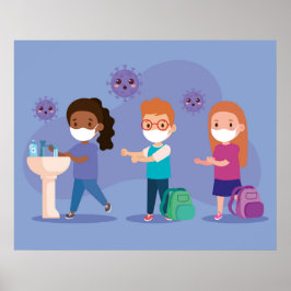 School was je handen poster