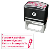 School werk Review + aangepaste naam rubberen stem Zelfinktende Stempel (In situ)