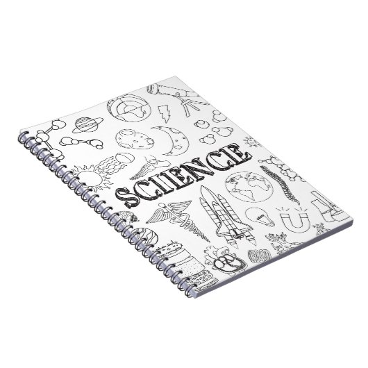 School Wetenschap Leraar Doodle Wetenschap Kunst K Notitieboek (Rechterzijde)