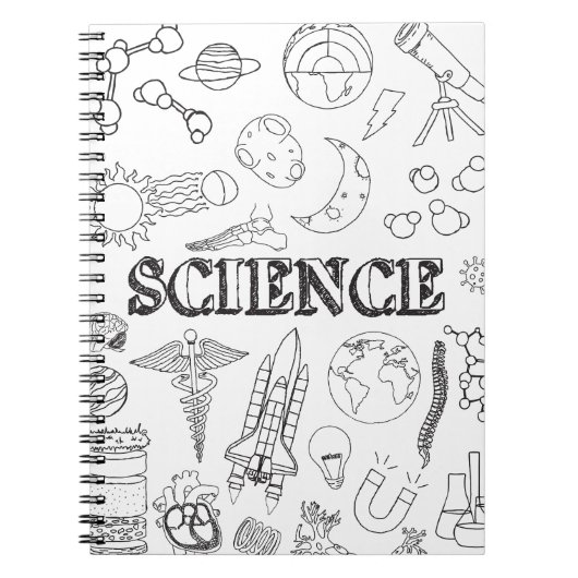 School Wetenschap Leraar Doodle Wetenschap Kunst K Notitieboek (Voorkant)
