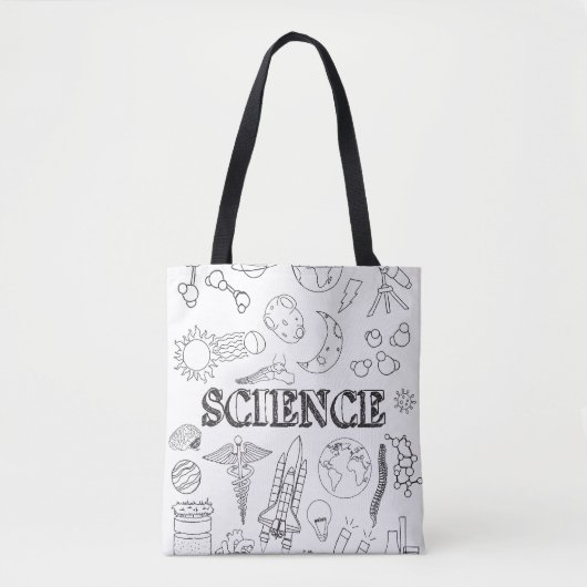 School Wetenschap Leraar Doodle Wetenschap Kunst K Tote Bag (Voorkant)