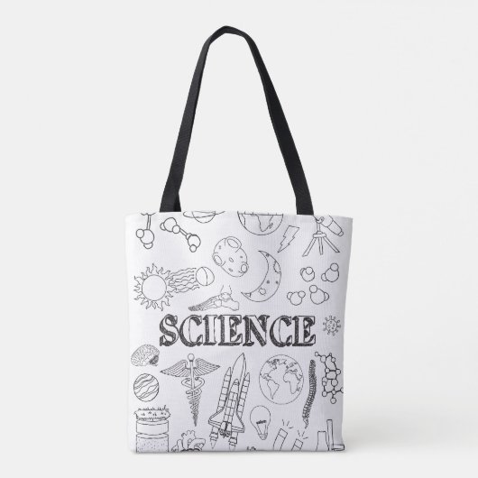 School Wetenschap Leraar Doodle Wetenschap Kunst K Tote Bag (Achterkant)