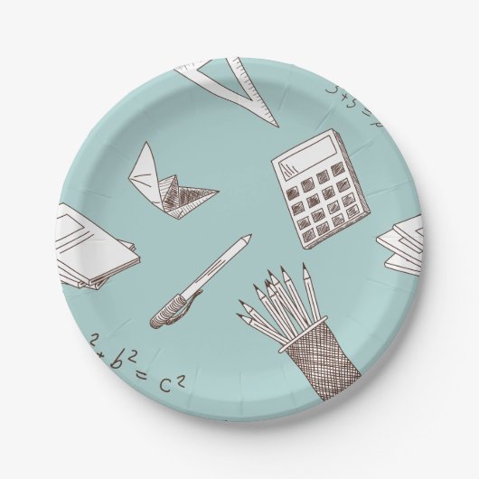 School Wiskunde Education Paper Borden Papieren Bordje (Voorkant)
