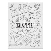School Wiskunde Leraar Doodle Wiskunde Kunst Kleur Perfect Poster (Voorkant)