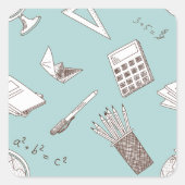 School Wiskunde Square Sticker (Voorkant)