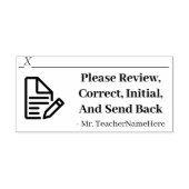 School Work Review + Educator Naam Rubber Stamp Rubberstempel (Afrduk)