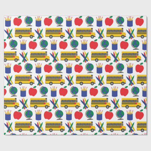 School Wrapping Papier voor Terug naar School (Vlak)