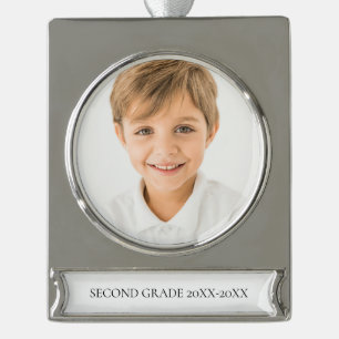 School Year Photo Ornament Verzilverd Banner Ornament