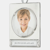 School Year Photo Ornament Verzilverd Banner Ornament (Links)