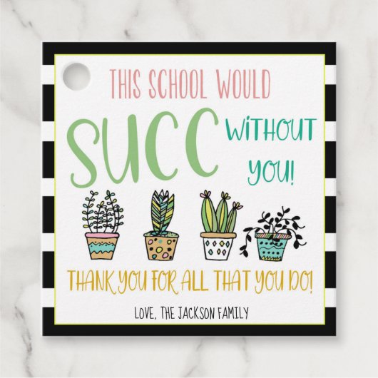 School zou SUCC zijn zonder succes cadeau Label (Voorkant)