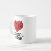 School Zurse Heart Stethoscoop Koffiemok (Voorkant links)