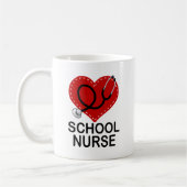 School Zurse Heart Stethoscoop Koffiemok (Links)