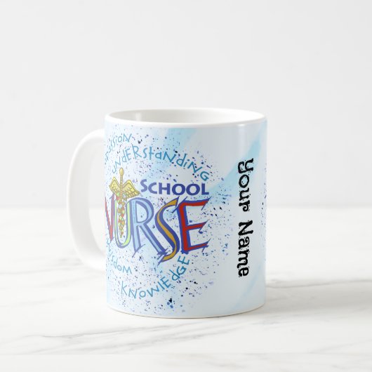 School Zuster Motto Koffiemok (Voorkant links)