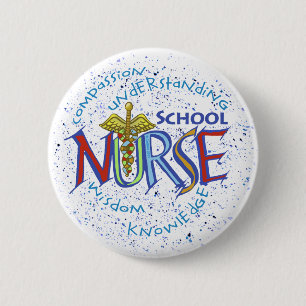 School Zuster Motto Ronde Button 5,7 Cm