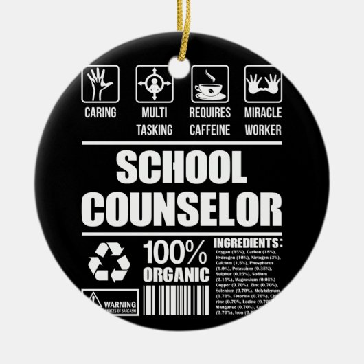 Schooladviseur 100% biologisch keramisch ornament (Voorkant)