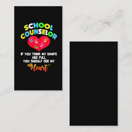 Schooladviseur Full Heart Appreciation Cadeauidee Visitekaartje (Voorkant / Achterkant)