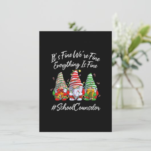 Schooladviseur Grappig Alles Is Prima Kerstmis Kaart (Staand voorkant)