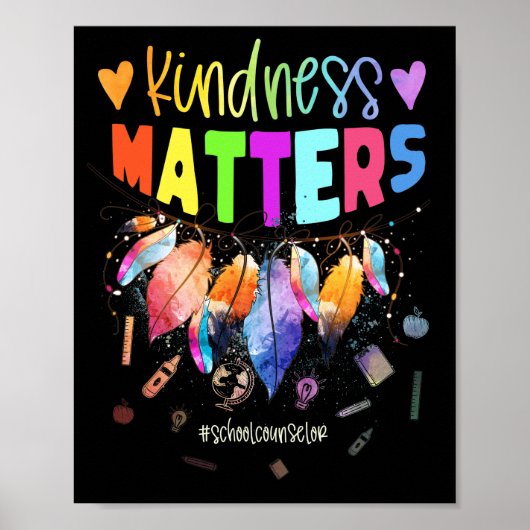Schooladviseur Kindness Materie Cute Feather Poster (Voorkant)