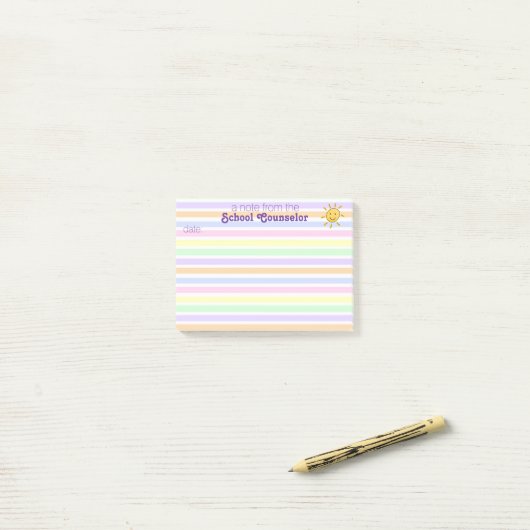 schooladviseur pastel Stripe Post-it® notes (Op bureau)