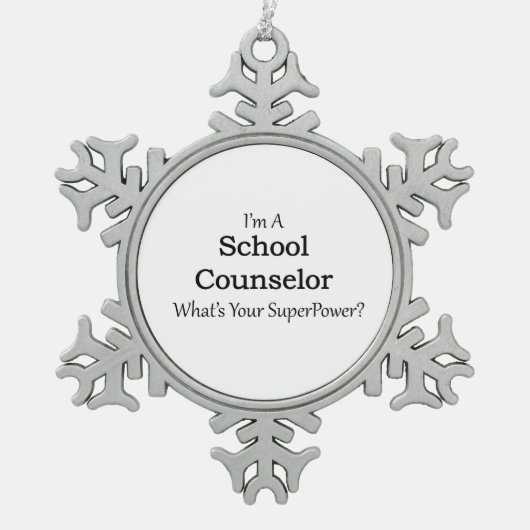 Schooladviseur Tin Sneeuwvlok Ornament (Voorkant)