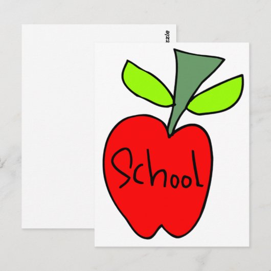 Schoolappels Briefkaart (Voorkant / Achterkant)