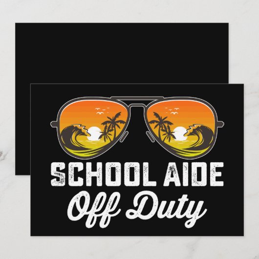 Schoolassistent buiten dienst Zonnebril Laatste sc Kaart (Voorkant / Achterkant)