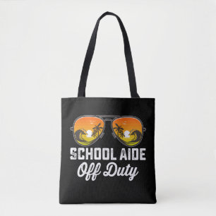 Schoolassistent buiten dienst zonnebril laatste sc tote bag