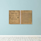 Schoolatlas met moderne geografie canvas afdruk (Insitu (Houten vloer))