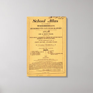Schoolatlas, Woodbridge's geography Canvas Afdruk